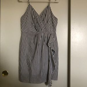 sienna sky stripped ruffle tank dress